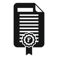 Certified document icon with seal of approval vector