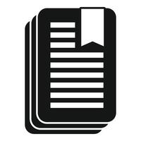 Stacked document icons with bookmark vector