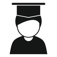 Graduate icon in black and white vector