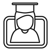 Graduate student icon black outline vector