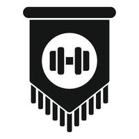 Black and white fitness flag icon vector