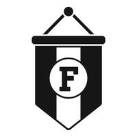 Monochrome letter f pennant flag icon vector