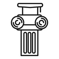 Iconic greek column line art vector