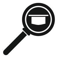 Magnifying glass icon with folder illustration vector