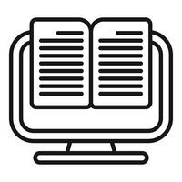 Digital book icon on computer screen vector