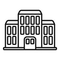 Modern city building line art icon vector