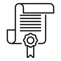 illustration of a line art certification seal and document icon vector