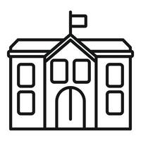 Line art illustration of a school building vector