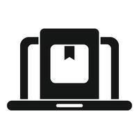 Minimalistic laptop icon with bookmark symbol vector