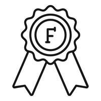 First place award ribbon with letter f vector