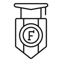 Academic f grade symbol emblem vector