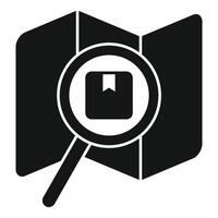 Magnifying lens with map icon concept vector