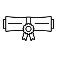 certificado diploma con sello línea Arte icono vector
