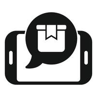 Black and white book icon with bookmark on mobile device vector