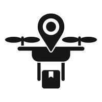 Delivery drone icon with location pin vector