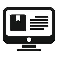 Modern black and white computer monitor icon vector