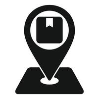 Black and white map pin icon vector