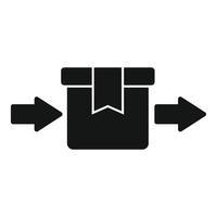 Black shipping box icon with arrows vector