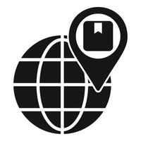 Global location pin icon on white background vector