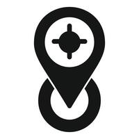 Black and white geolocation icon with target vector