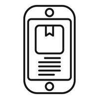 Line art illustration of a delivery package tracking app icon vector