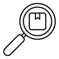 Magnifying glass over book icon line art vector