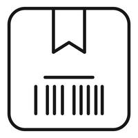 Flat icon of a package with barcode vector