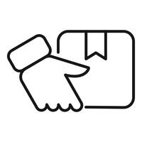 Hand hovering over book icon line art vector