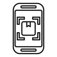 Smartphone focused camera icon line art vector