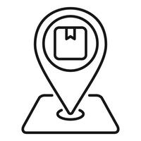 Outline of delivery location pin icon vector