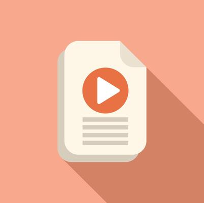 Flat design multimedia document icon