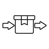 Outline of a package exchange icon vector