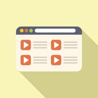 Flat design illustration of streaming interface vector