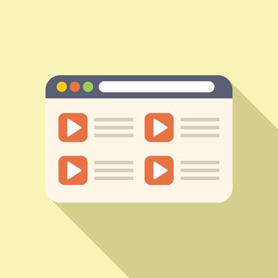 Flat design illustration of streaming interface