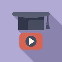 Online education concept with graduation cap icon vector