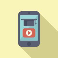 Mobile learning concept with online course icon vector