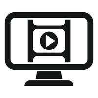 Online play icon on computer screen vector