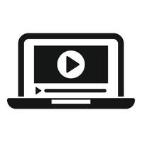 Online streaming icon on laptop vector