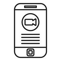 Smartphone with call icon line art vector