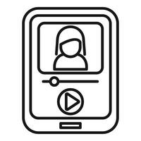 Online call interface icon vector