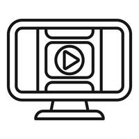 Modern computer screen with play button icon vector