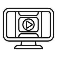 Modern computer screen with play button icon vector