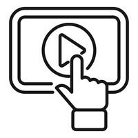 Click playback icon line art illustration vector