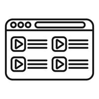 streaming website interface outline vector