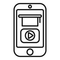 Outline of a modern doorbell icon vector