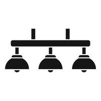 illustration of a contemporary ceiling lamp with three lights on a simple background vector