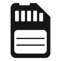 Black sd memory card icon illustration vector