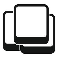 Black and white stacked frame icons vector