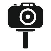 Black camera icon on white background vector