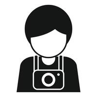 Silhouette of a photographer icon vector